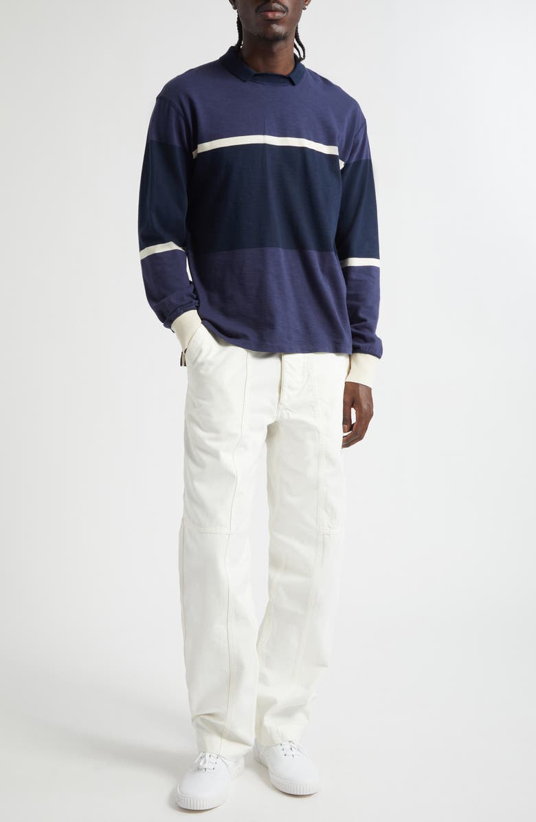 Drake's Cotton Canvas Panel Trousers, Alternate, color, Ecru