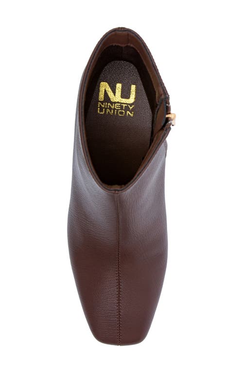 Ninety Union Mona Square Toe Wedge Boot In Brown