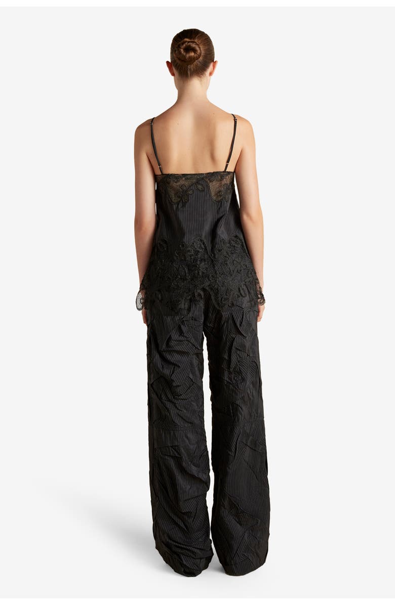 Marina Moscone Crushed Pinstripe Parachute Trouser, Alternate, color,