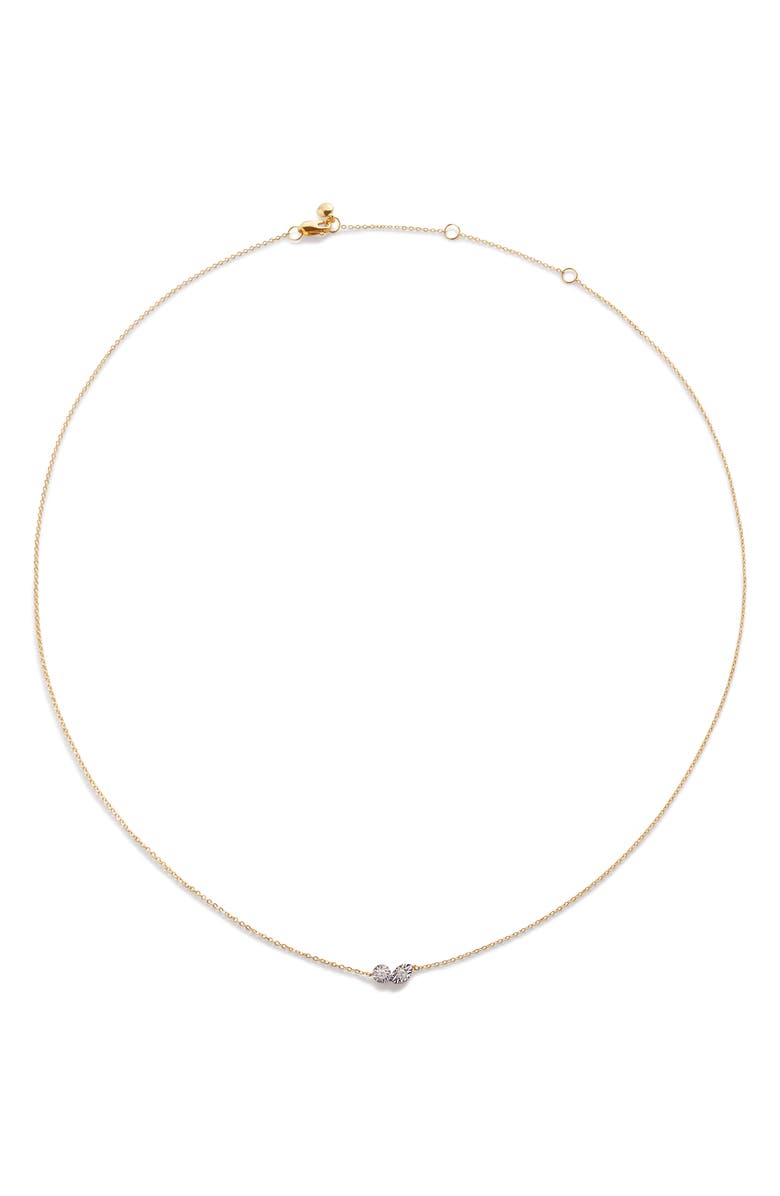 Monica Vinader Duo Lab Grown Diamond Necklace, Main, color, 14K Gold