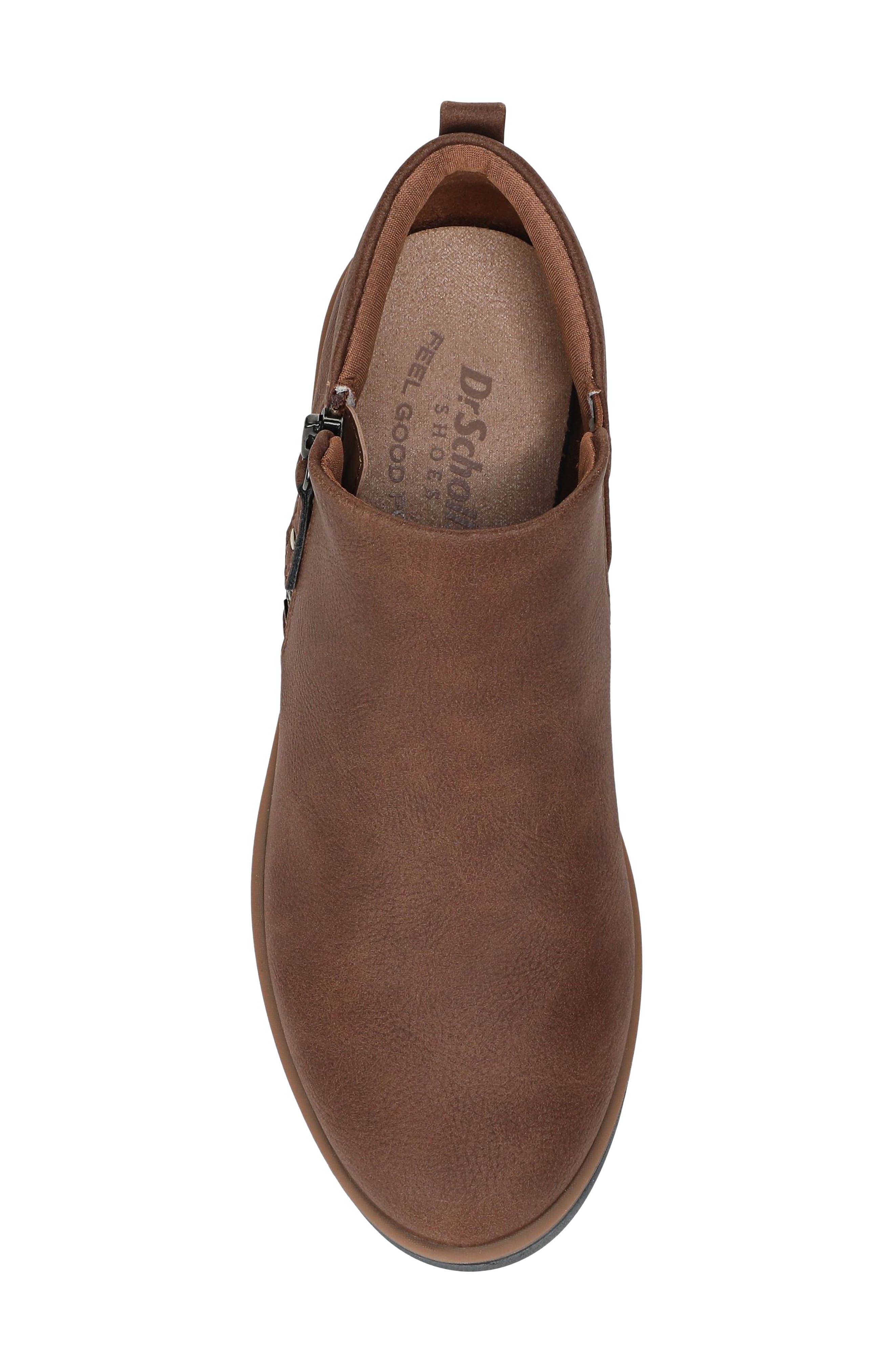 Lizzie Cloud Wedge Bootie, Alternate, color, MID BROWN FAUX LEATHER
