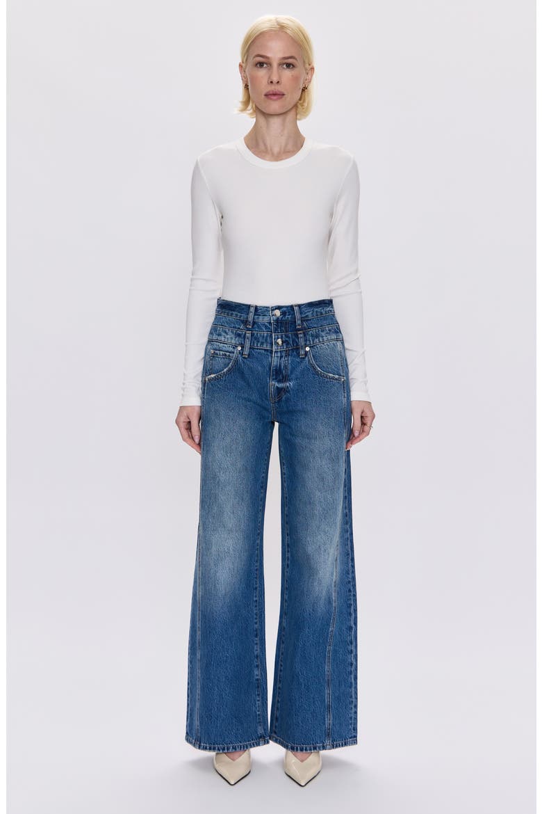 Caleb High Waist Wide Leg Jeans, Alternate, color, ECHO