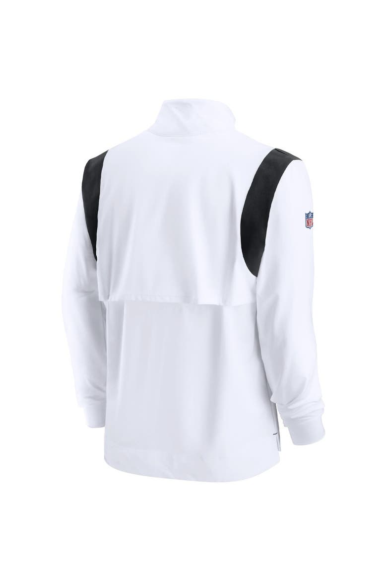 Men's Nike White Las Vegas Raiders Sideline Coach Chevron Lockup Quarter-Zip Long Sleeve Top, Alternate, color, White