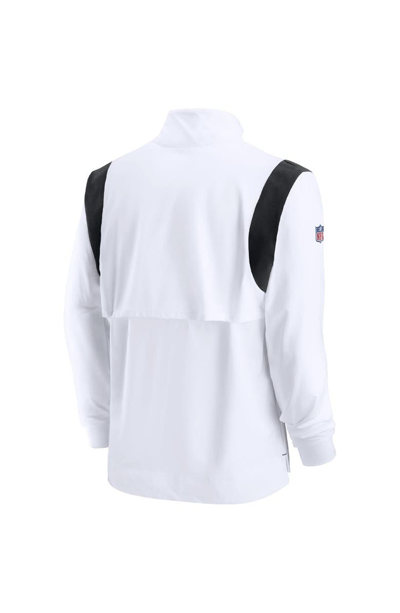 Nike Men's Nike White Las Vegas Raiders Sideline Coach Chevron Lockup Quarter-Zip Long Sleeve Top, Alternate, color, White