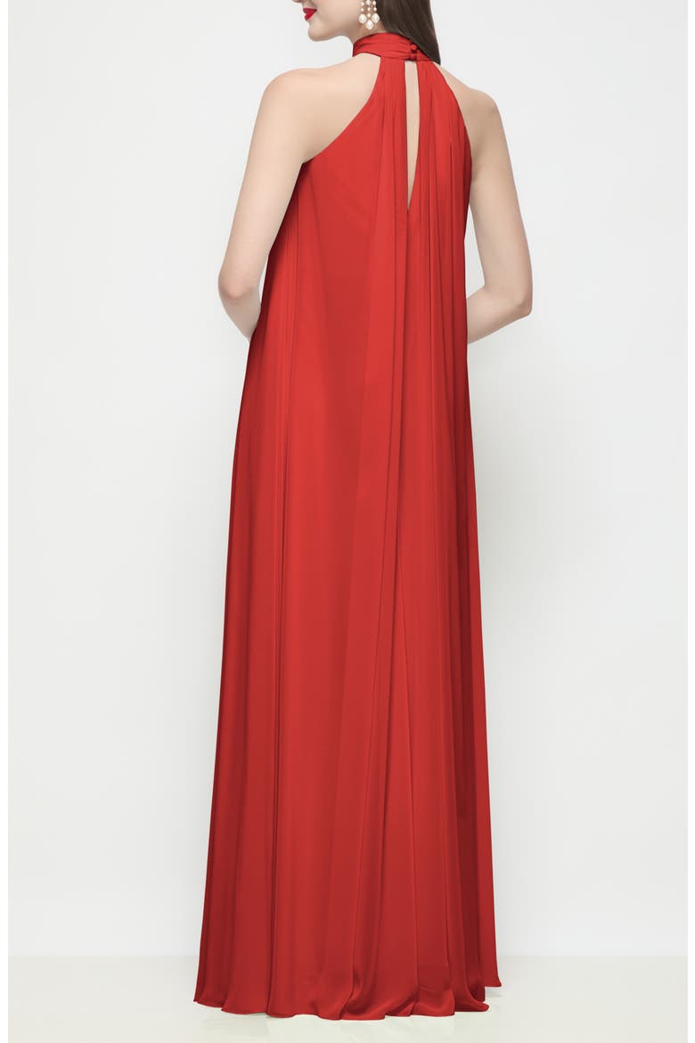 Lina Halter Neck Maxi Gown, Alternate, color, POPPY RED