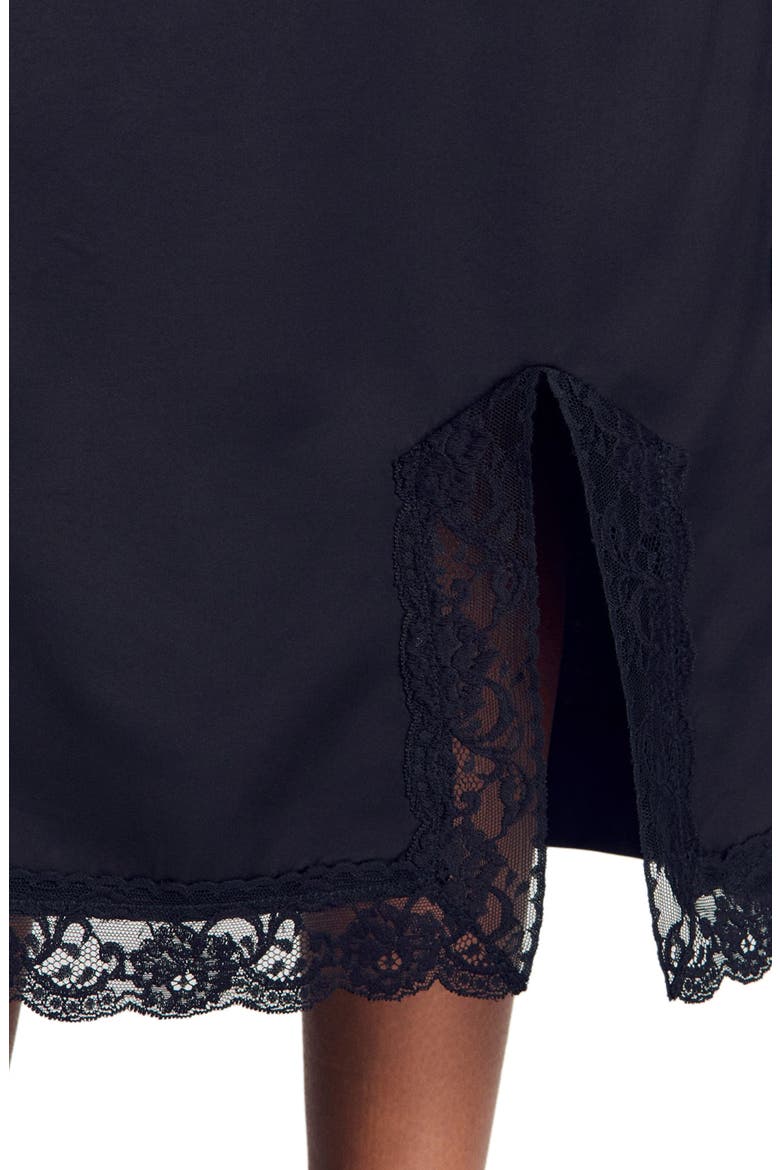 Long mixed-material lace skirt, Main, color, Black