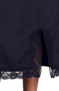SANDRO Long mixed-material lace skirt
