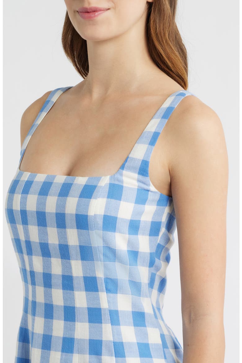 Ardena Organic Cotton Ginghanm Dress, Alternate, color, BLUE BONNET GINGHAM