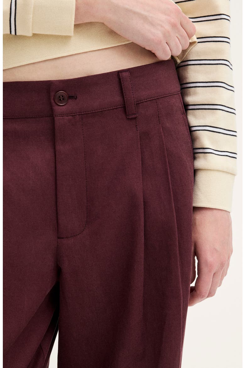 The Everyday Drapey Twill Trouser, Alternate, color, SMOKED CLARET
