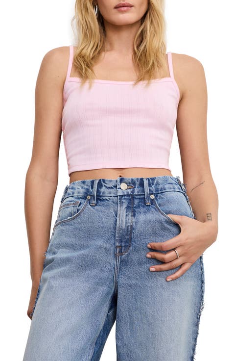 Pointelle Crop Camisole (Regular & Plus)