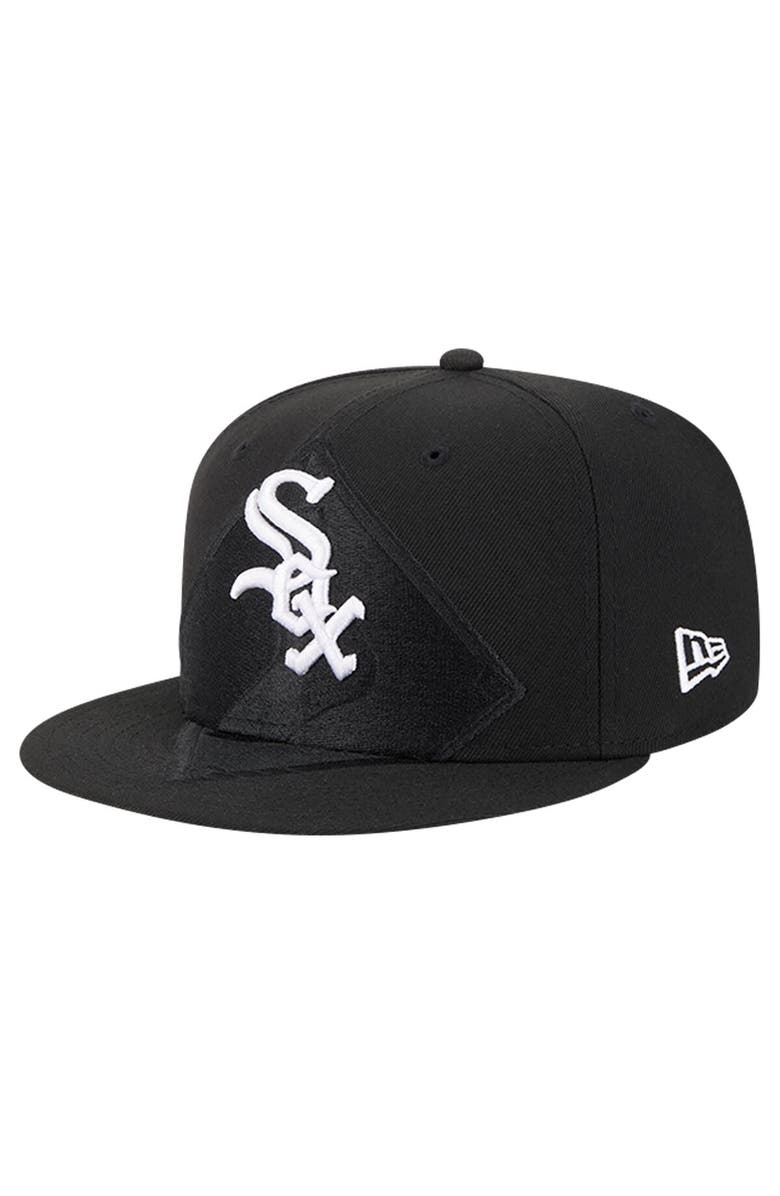 New Era Men's New Era Black Chicago White Sox Shadow Logo 59FIFTY Fitted Hat, Main, color, 