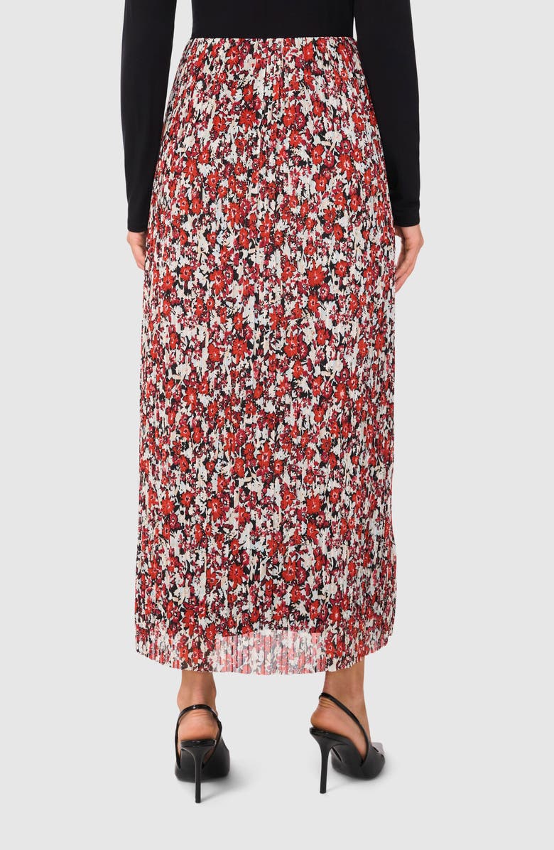 Halogen<sup>®</sup> Floral Pleated Mesh Maxi Skirt, Alternate, color, Wild Poppy