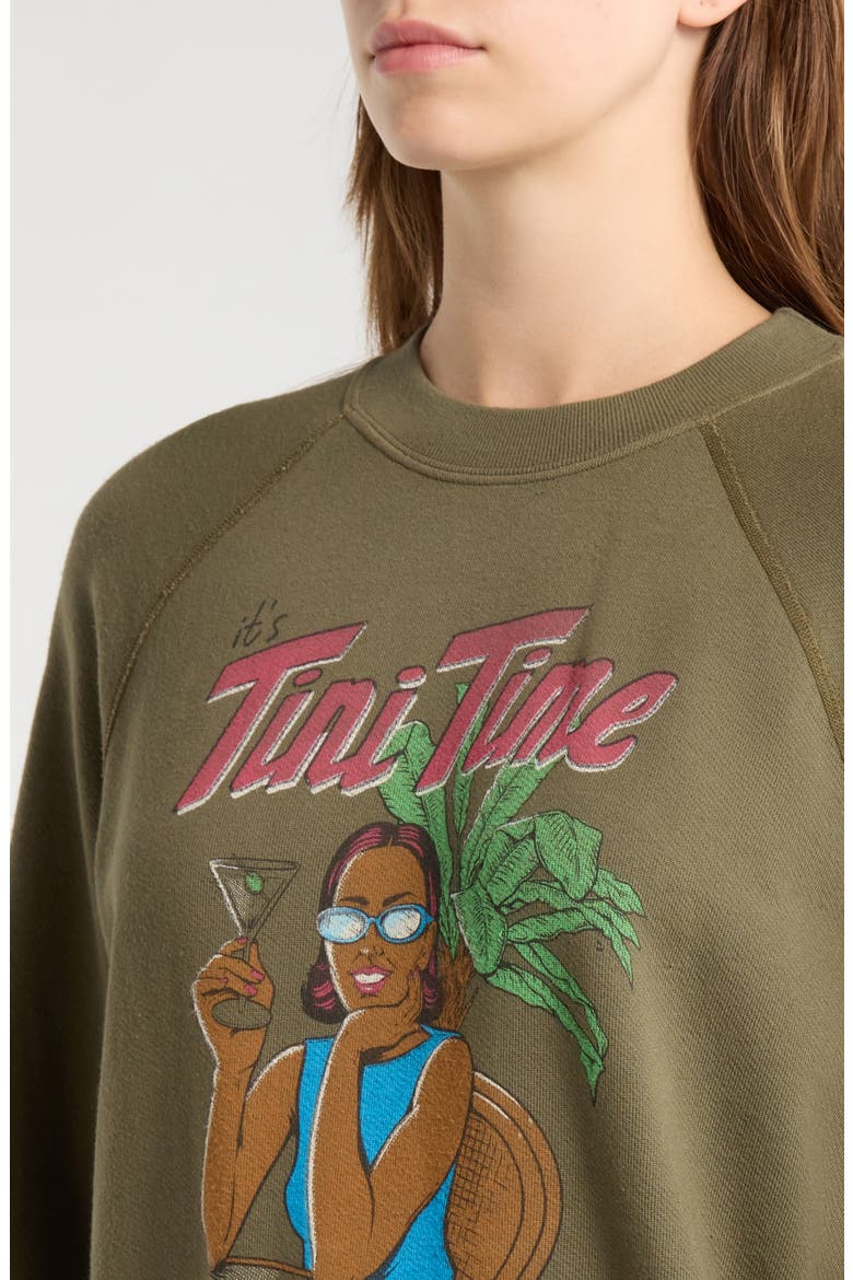 Classic Tini Time Crewneck Sweatshirt, Alternate, color, FATIGUE