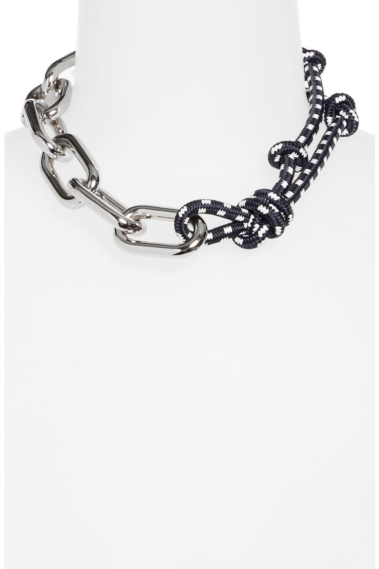 Rope & Chain Necklace, Alternate, color, BLUE WHITE