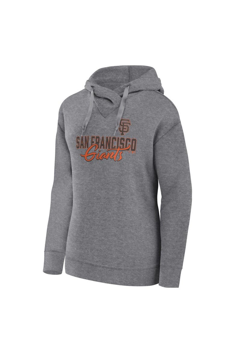 Women's Fanatics Branded Heather Gray San Francisco Giants Script Favorite Lightweight Pullover Hoodie, Alternate, color, Heather Gray