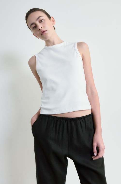 Almina Concept Classic Round Neck Tank in White at Nordstrom, Size Medium
