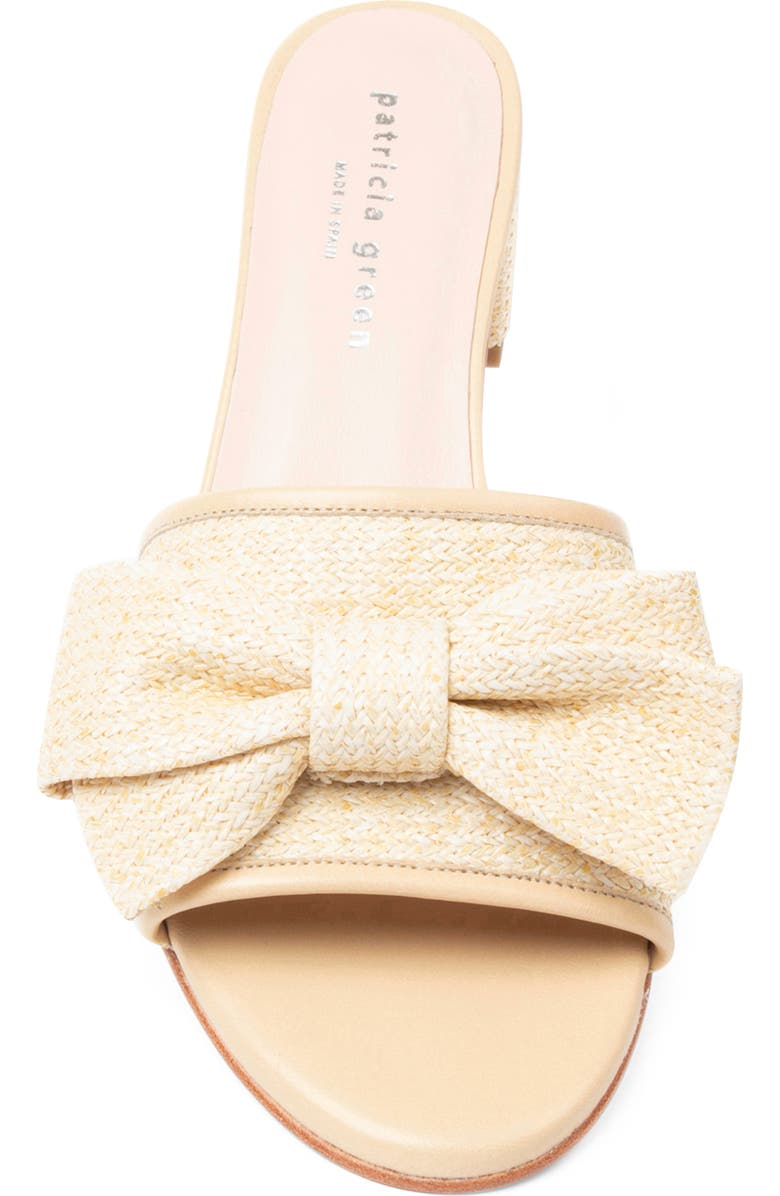 patricia green Raffia Bow Block Heel Slide Sandal, Alternate, color,
