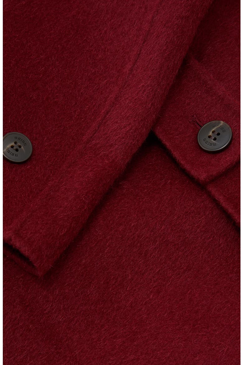 Alara Wool Blend Long Coat, Alternate, color, RED