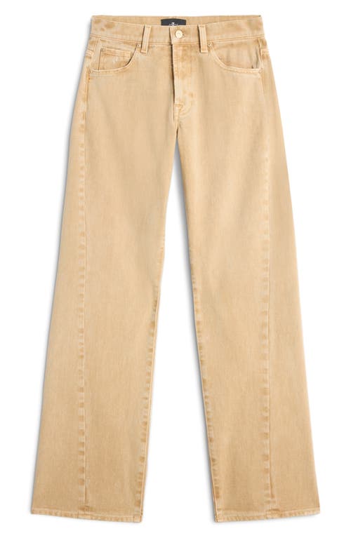 7 For All Mankind Tess Twisted Seam High Waist Straight Leg Jeans In Neutral