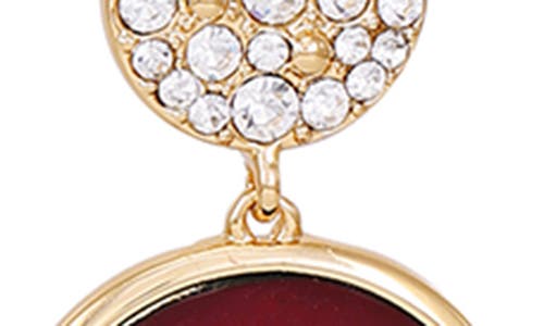 T Tahari Pavé Pendant Drop Toggle Necklace In Gold