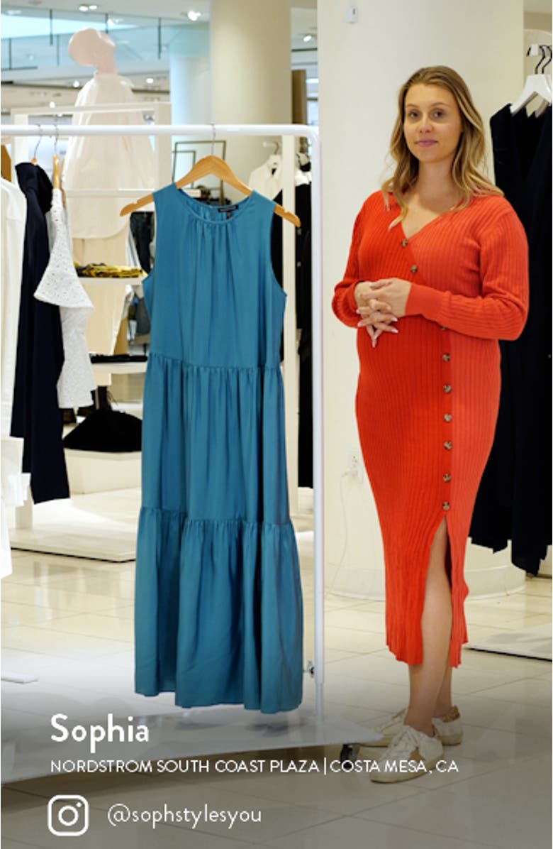 Tiered Silk Midi Dress, sales video thumbnail