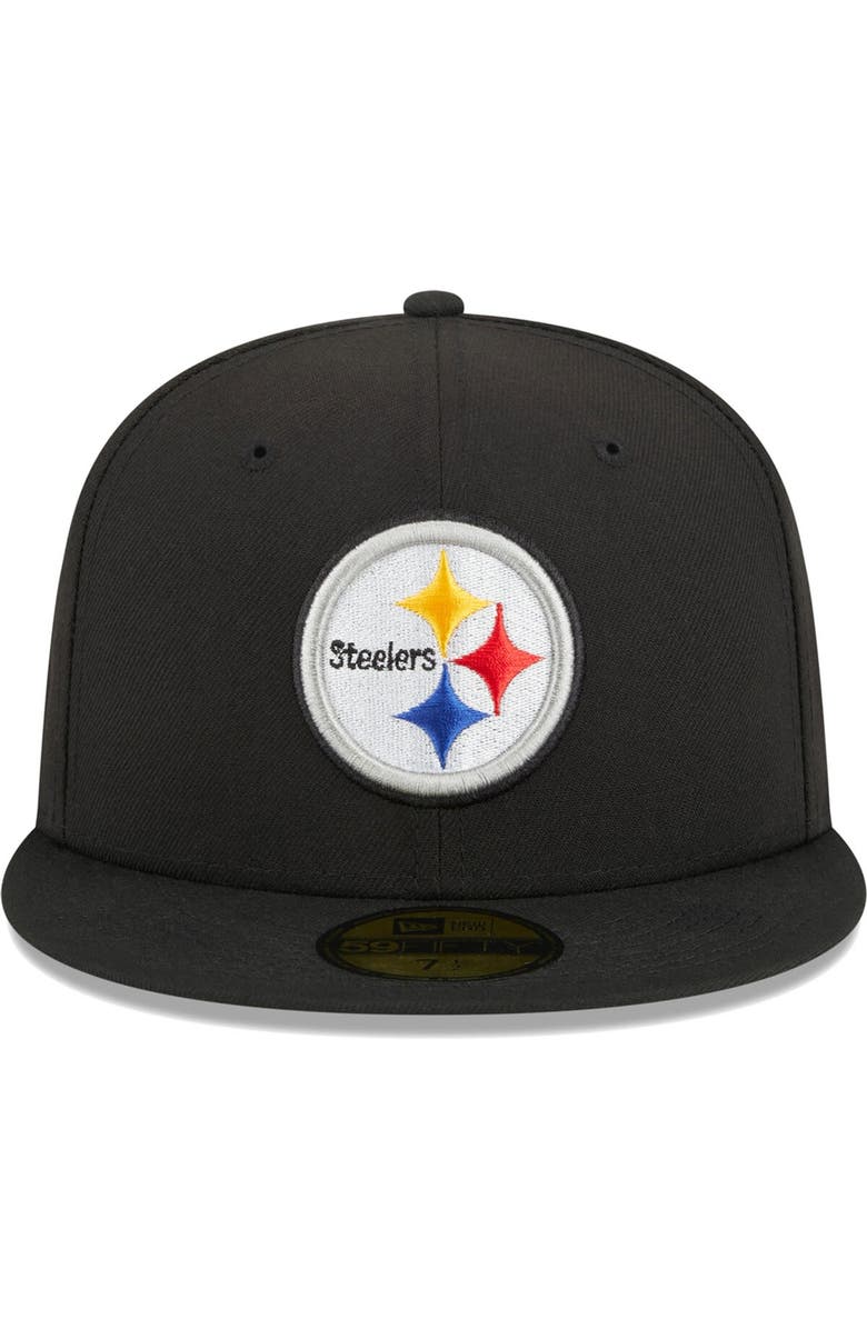 New Era Men's New Era Black Pittsburgh Steelers Main 59FIFTY Fitted Hat, Alternate, color, Black