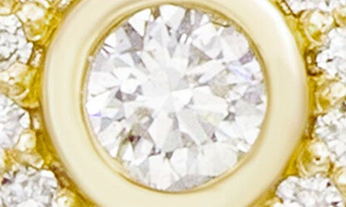 Suzy Levian Diamonds 14k Gold Round Diamond Halo Stud Earrings In Yellow