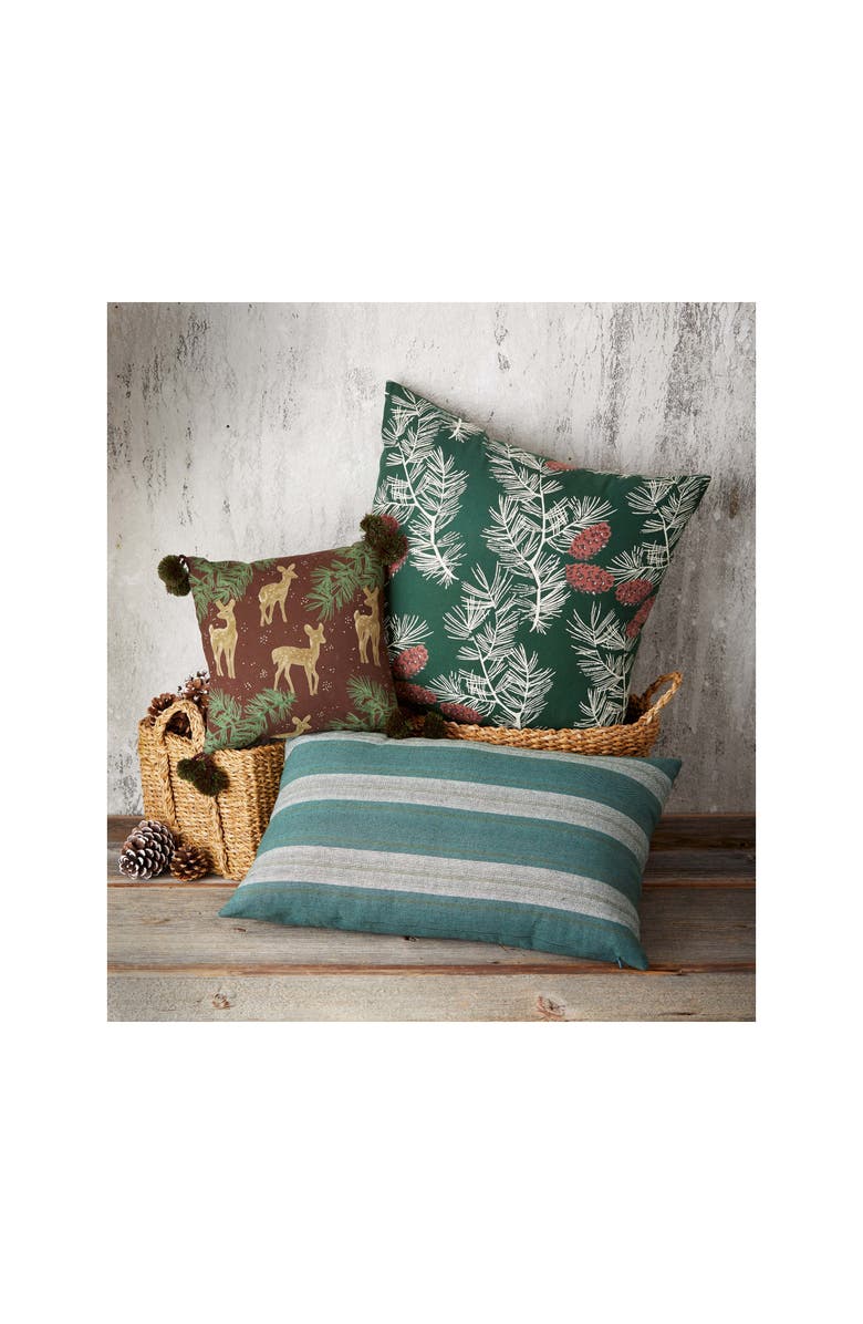 tag Wilde Pine Deer Throw Pillow - Christmas Decor, Brown Multi, Alternate, color,