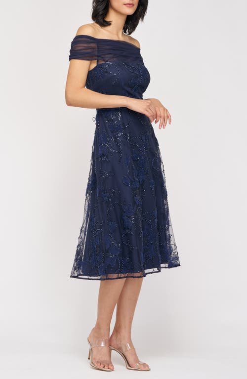 Js Collections Gemma Beaded Floral Off The Shoulder Cocktail Dress
