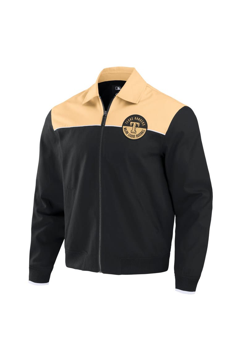 Men's Darius Rucker Collection by Fanatics Black/Tan Texas Rangers Canvas Bomber Full-Zip Jacket, Alternate, color, Black