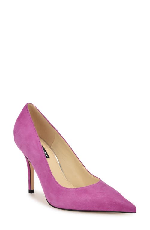 Nine West Gemmha Pointed Toe Pump In Dark Pink/black