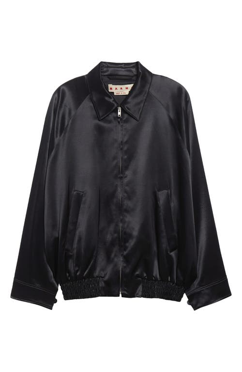 Marni Embroidered Satin Bomber Jacket