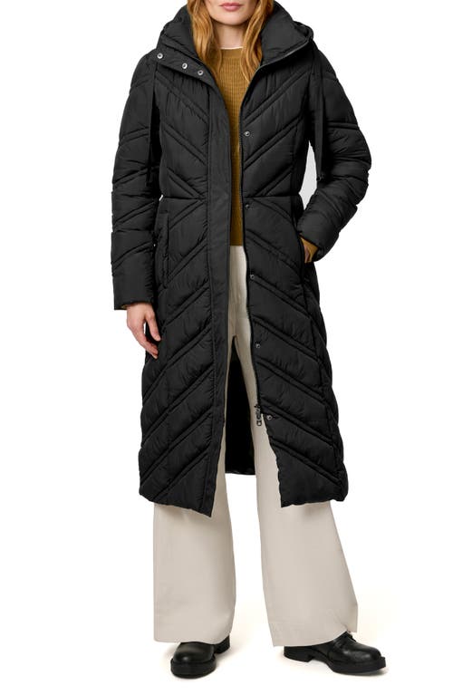 Bernardo Longline Hooded Puffer Jacket In Black