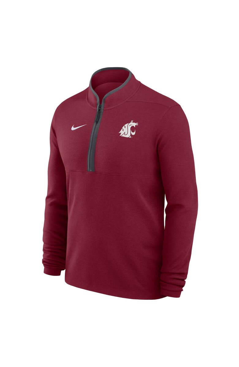 Nike Men's Nike Crimson Washington State Cougars Coaches Courtside Basketball Victory Performance Quarter-Zip Top, Alternate, color, Crimson