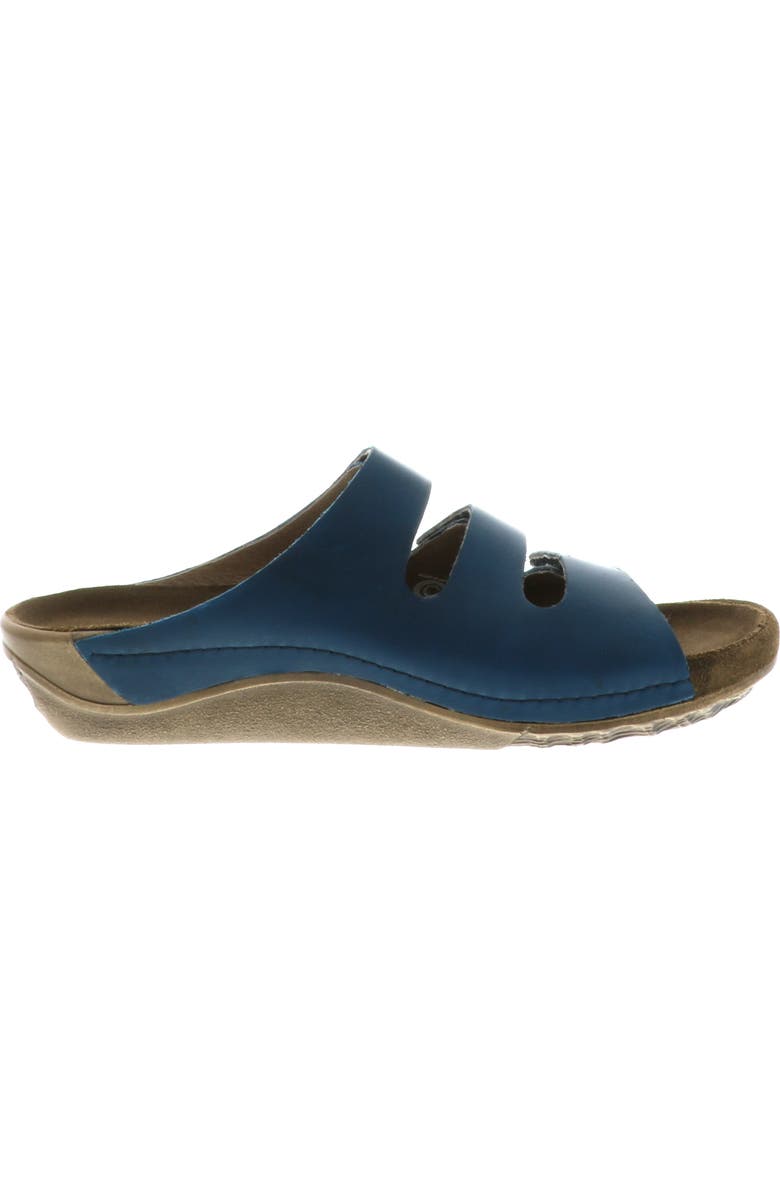Wolky Nomad Slide Sandal, Alternate, color, Blue Leather