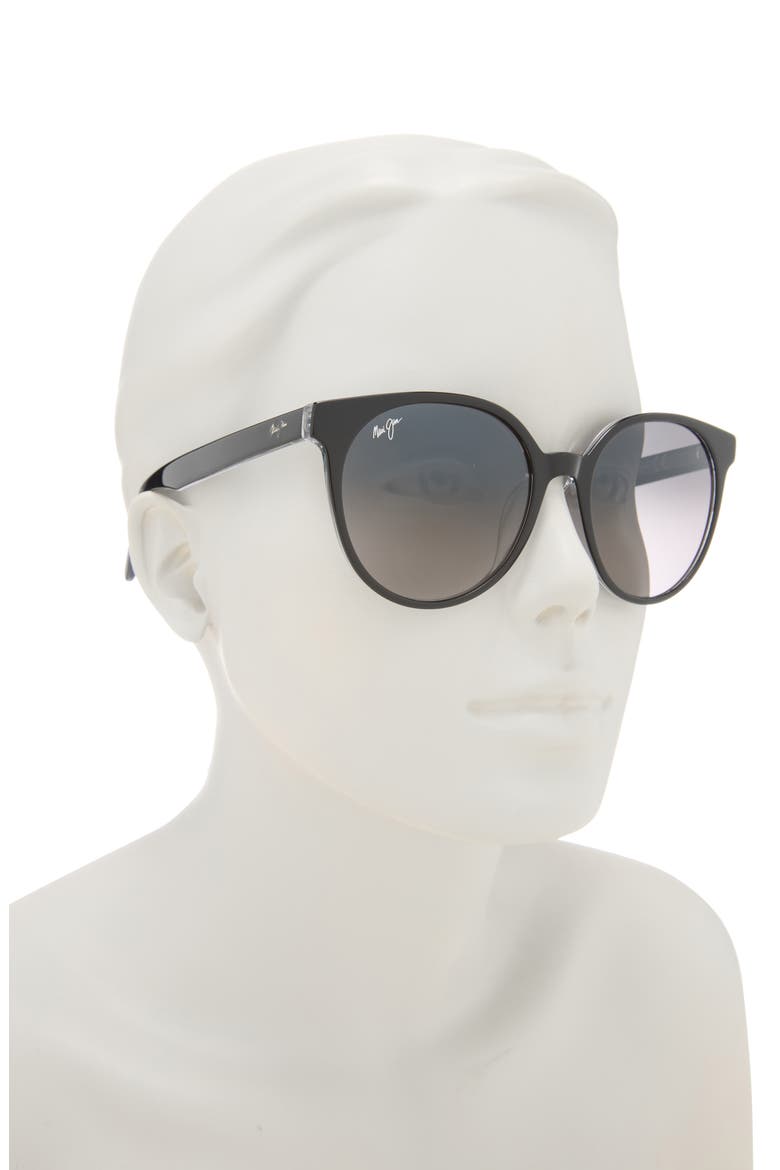 55mm Core Round Polarized Sunglasses, Alternate, color, BLACK BLACK GREY