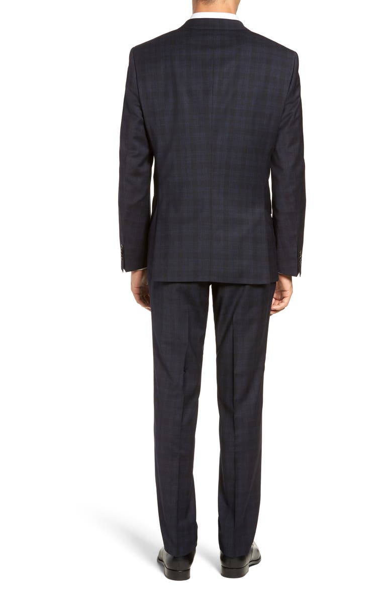 BOSS Huge/Genius Slim Fit Stretch Plaid Wool Suit, Alternate, color,