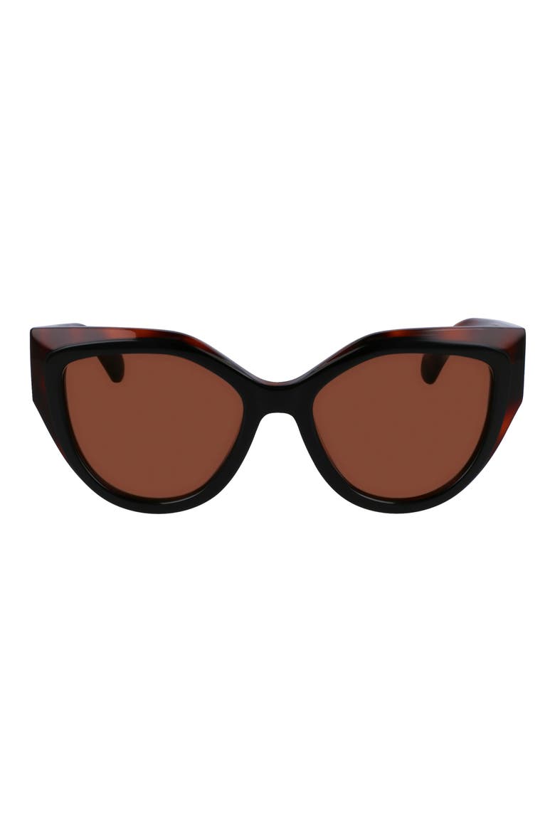 Classic Logo 53mm Cat Eye Sunglasses, Main, color, TORTOISE/ BLACK