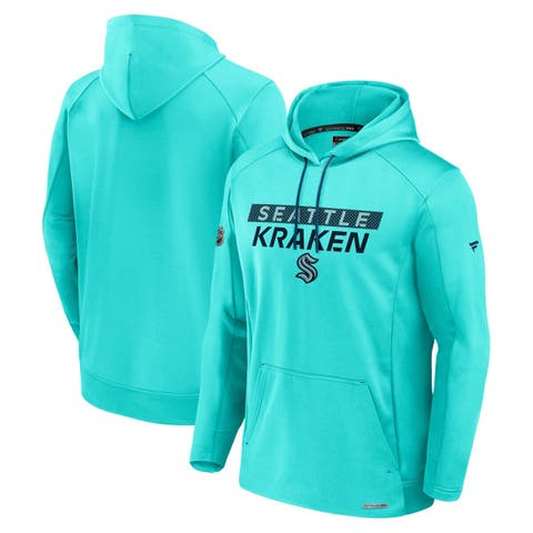 Men's Fanatics  Blue Seattle Kraken Authentic Pro Rink Fleece Pullover Hoodie