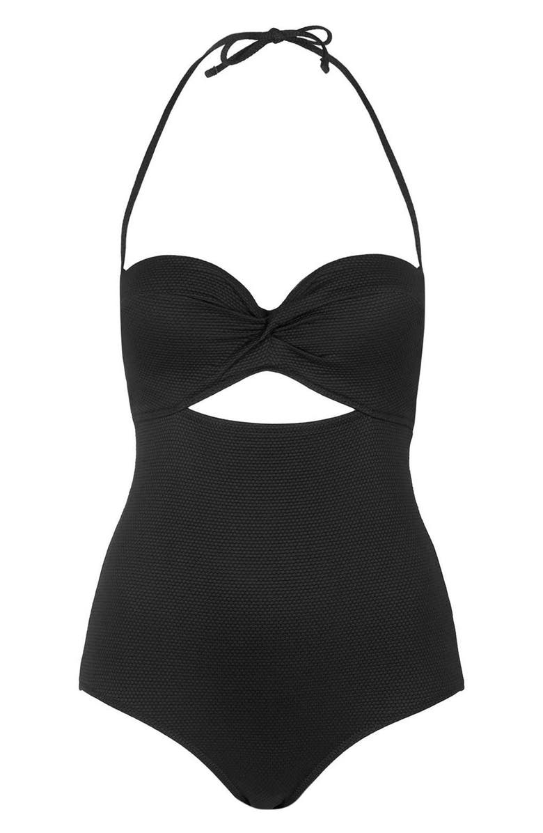 Topshop Ruched One Piece Swimsuit, Alternate, color, 