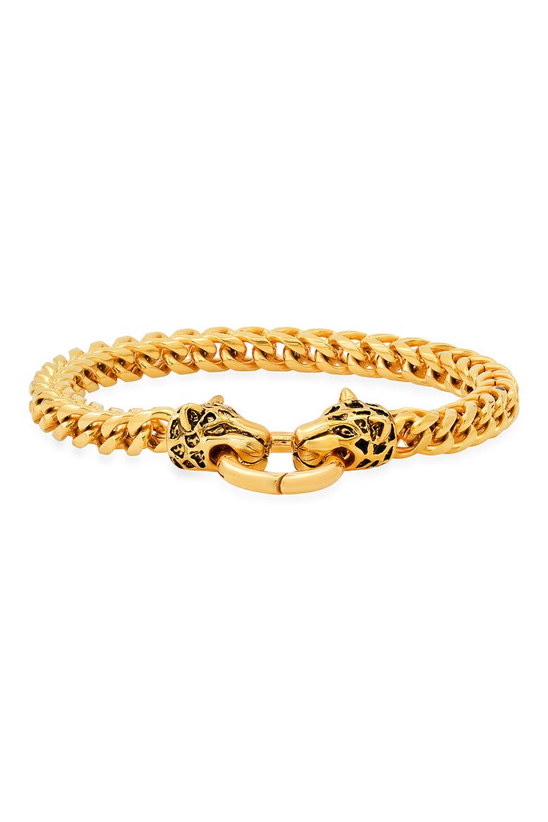 18k Gold Plated Stainless Steel Wheat Chain Bracelet, Main, color, YELLOW