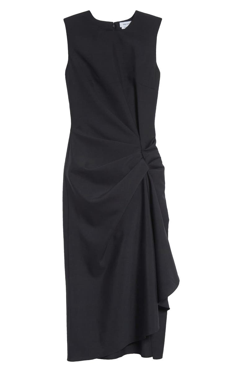 McQueen Twisted Drape Sleeveless Sheath Dress, Alternate, color, Black