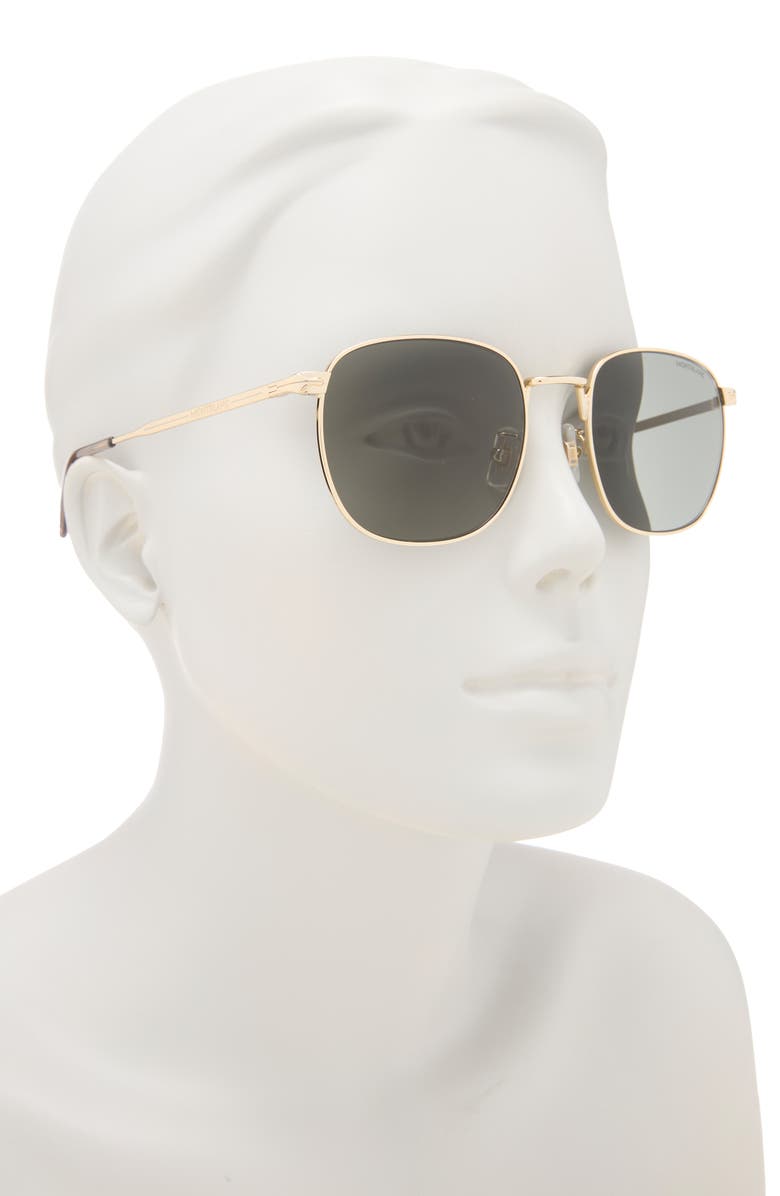 Montblanc 54mm Square Sunglasses, Alternate, color, Gold Gold Grey