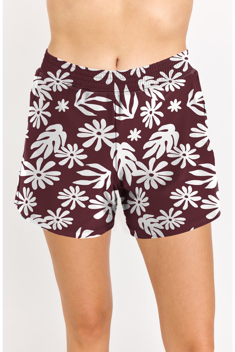 Classic Fit Swim Shorts With Panty, Main, color, Wine Tropics