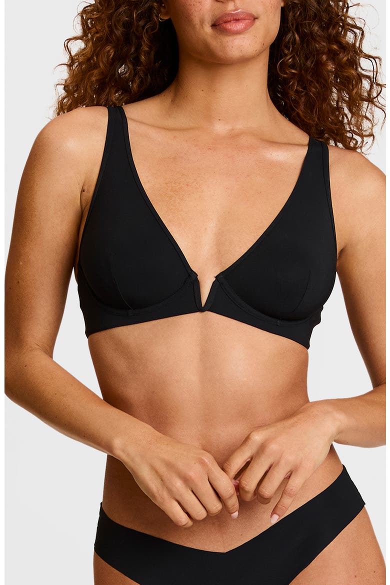 Classic Plunge Underwire Bra, Main, color, BLACK