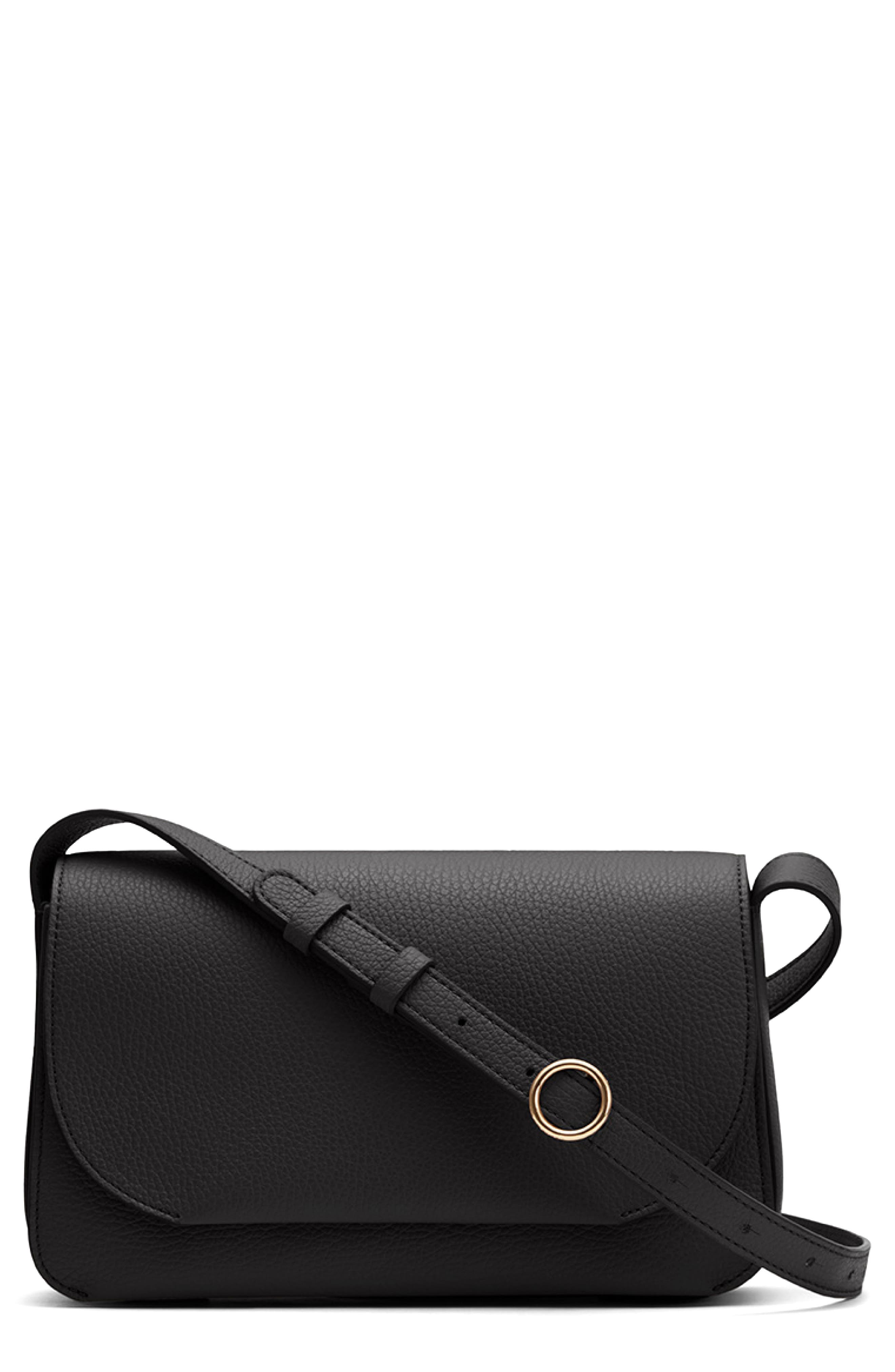 Cuyana Concertina Leather Shoulder Bag, Main, color, 