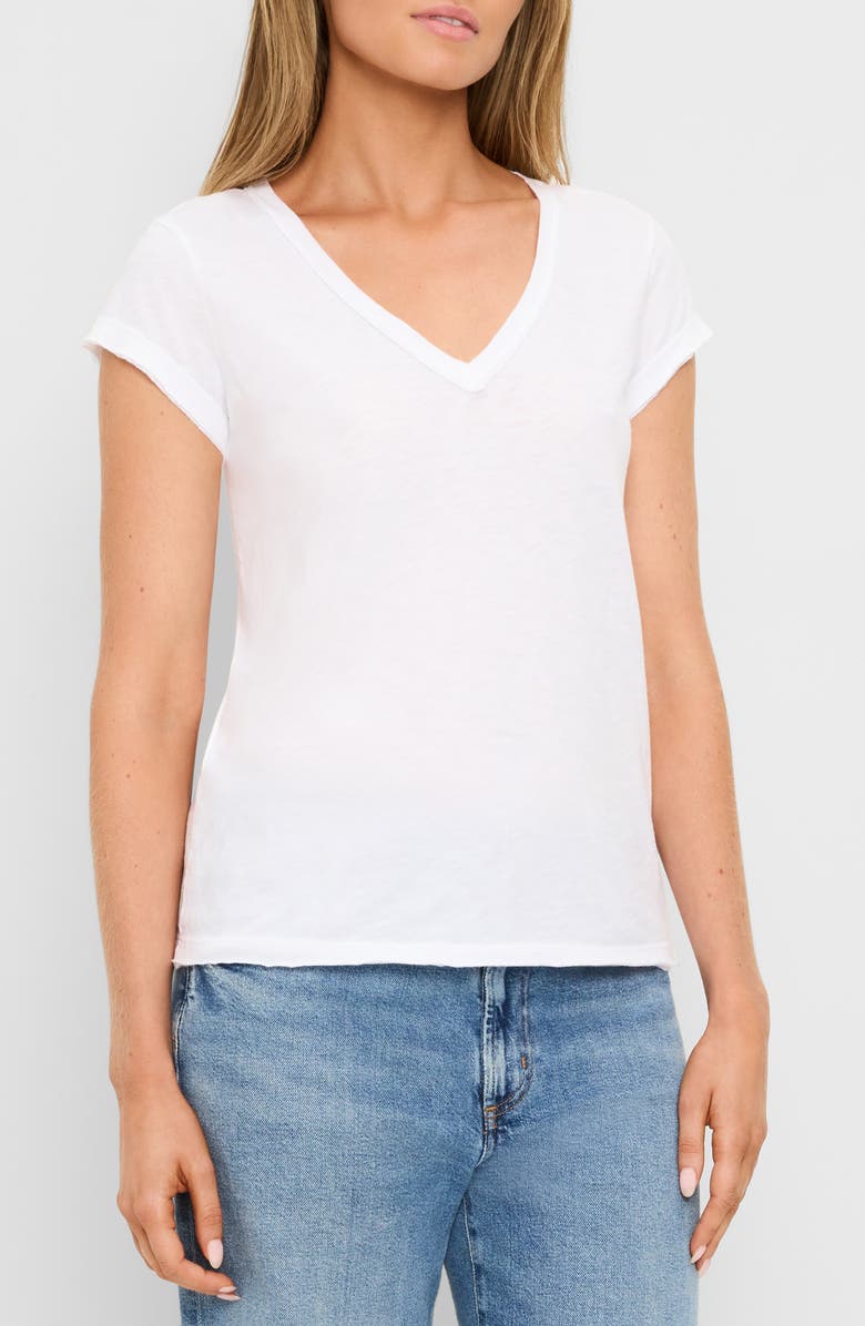 Michael Stars Baxter Raw Edge Supima<sup>®</sup> Cotton T-Shirt, Alternate, color, White