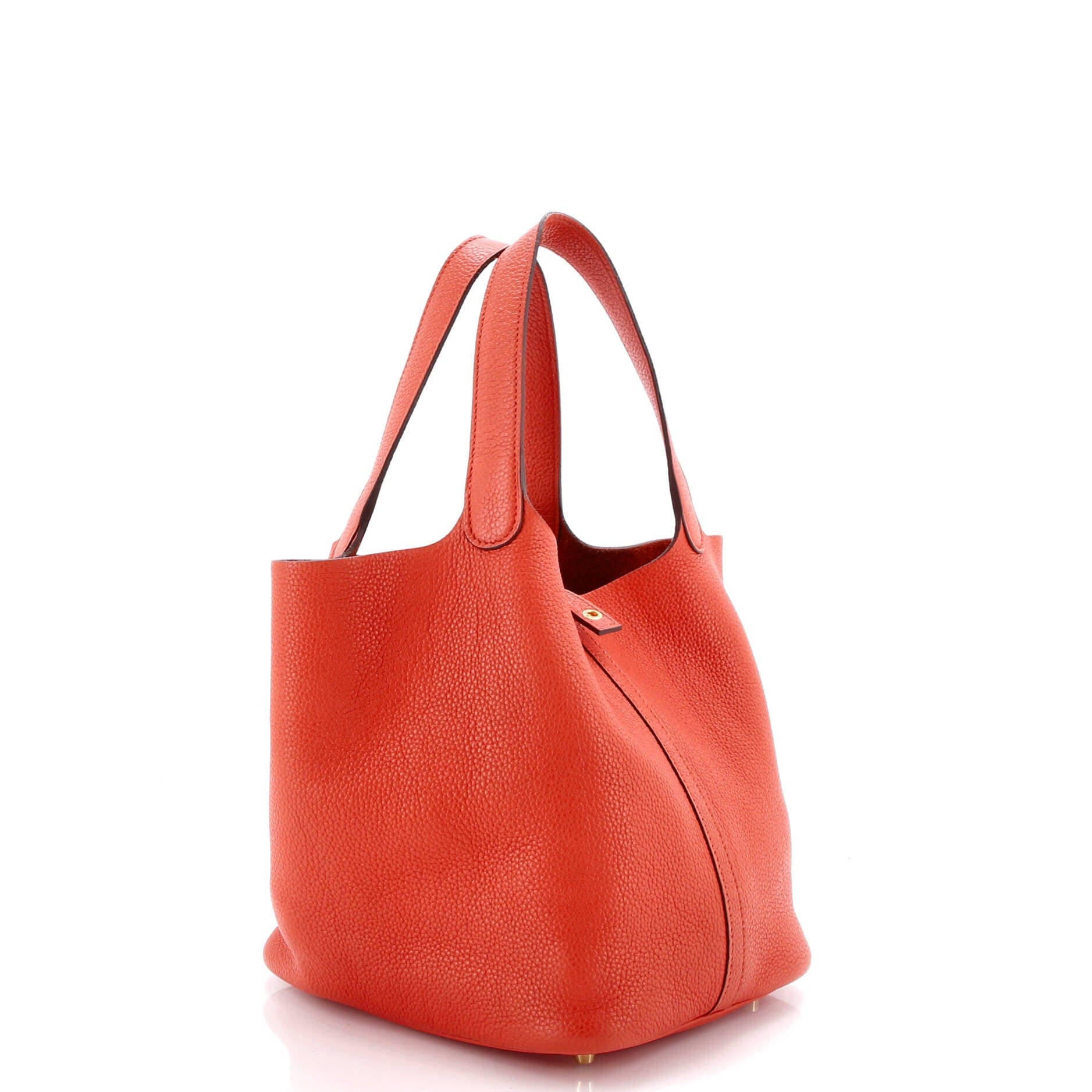 Pre-Owned Hermes Picotin Lock Bag Clemence MM, Alternate, color, Orange Poppy