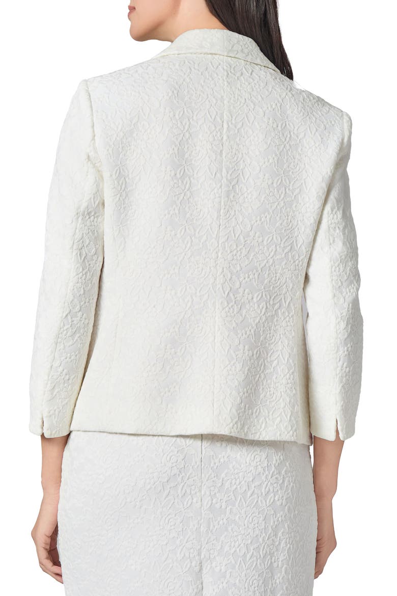Shawl Collar Lace Three Quarter Sleeve Blazer, Alternate, color, LILY WHITE