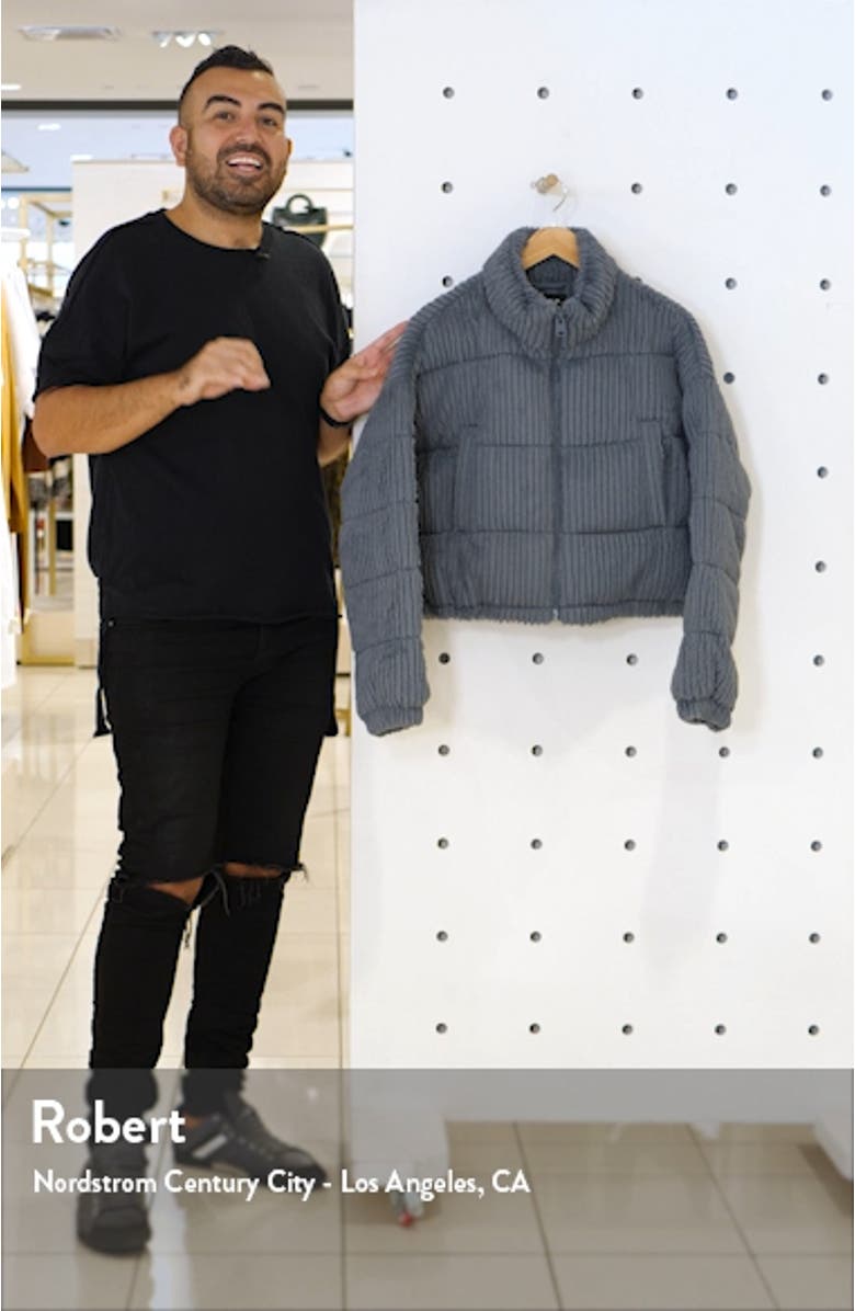 Fluffy Corduroy Crop Puffer Jacket, sales video thumbnail